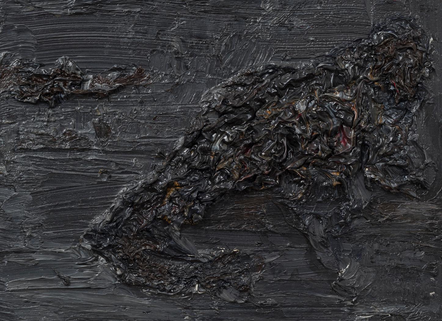 Untitled (Decomposition) - Contemporary, Abstract, Black, Dark Gray, Organic For Sale 1