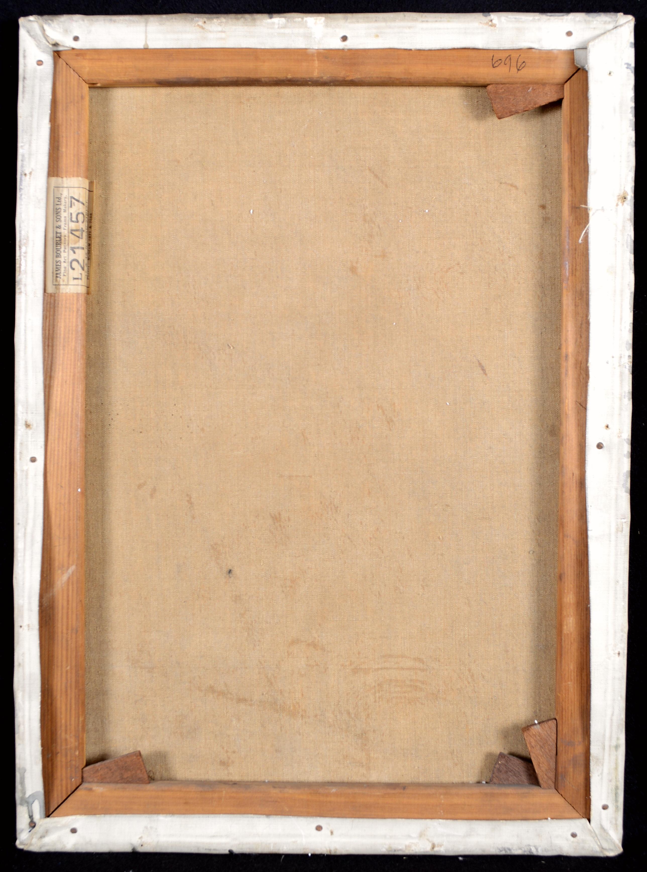 Porträt einer Dame - Mitte 20. Jahrhundert Ungarisches Öl auf Leinwand Gemälde im Angebot 3