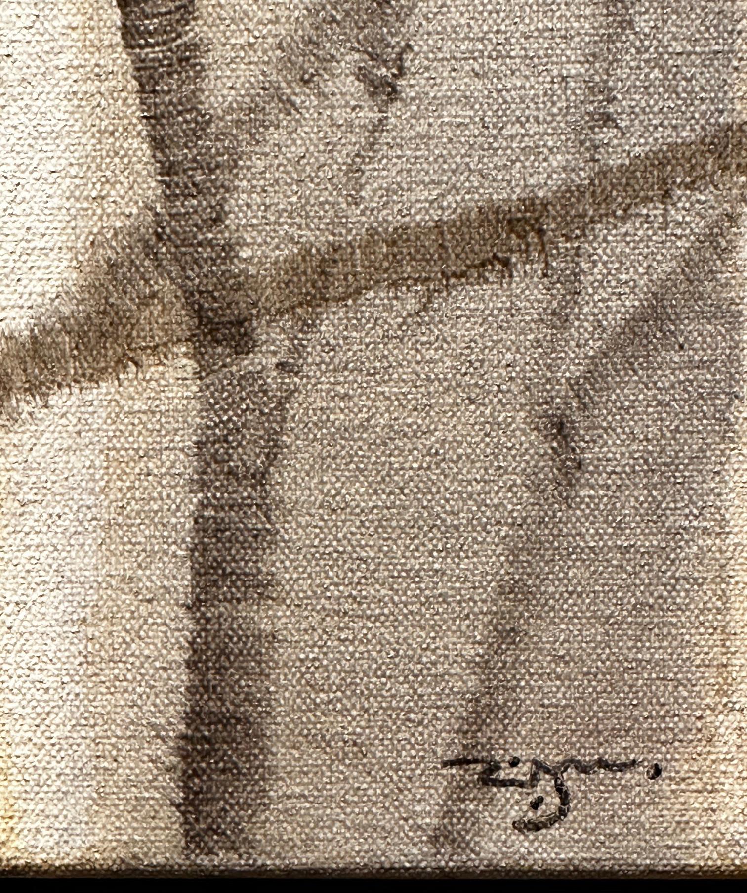 Zu Sheng Yu „Sanctuary“, 36x36 Winterbaum, Schneeblaues Jay-Landschafts-Ölgemälde, Ölgemälde im Angebot 6