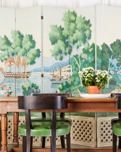 Zuber and Cie Eight Panel Wallpaper Harbor Scene