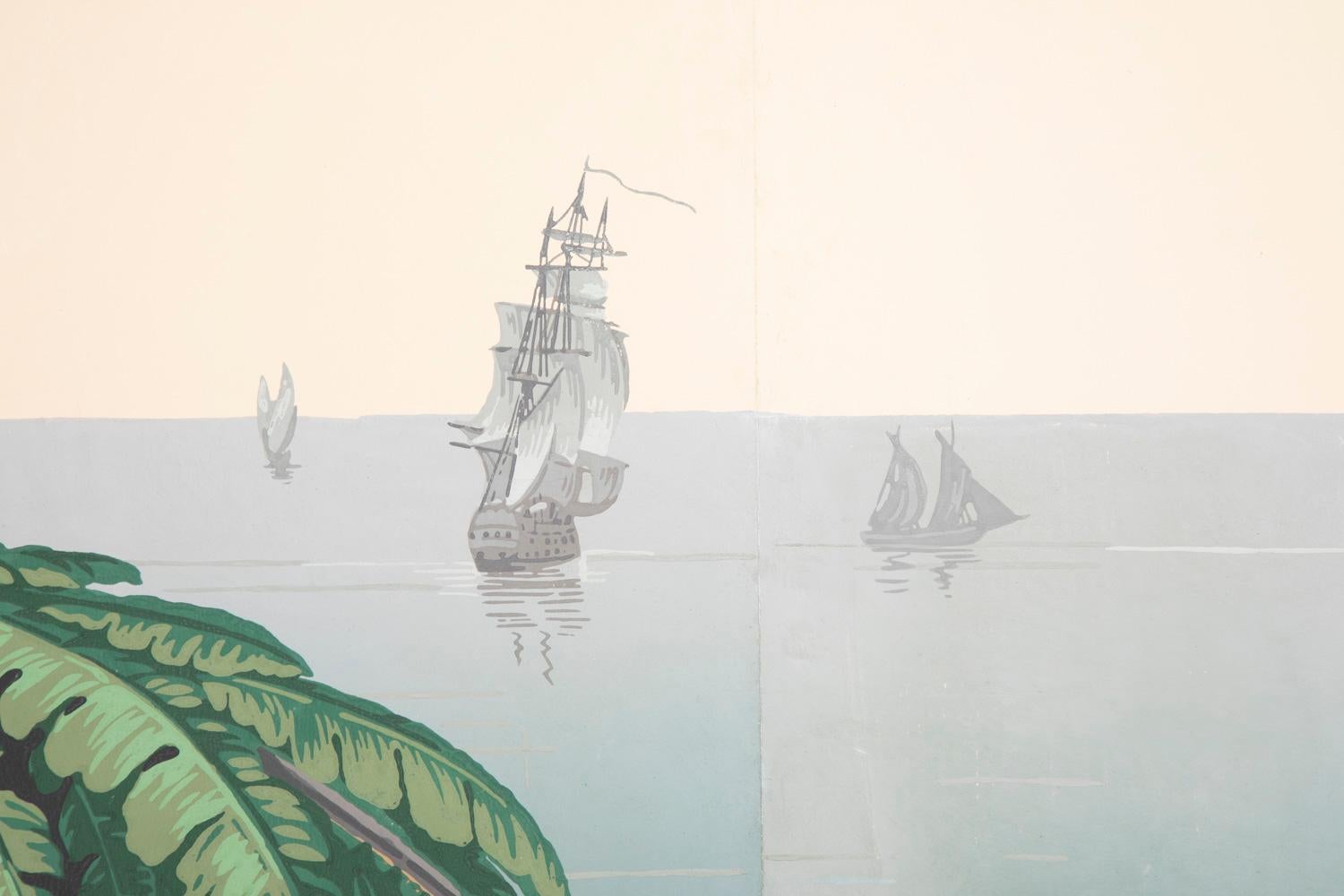 French Zuber, “Brazil views”, Framed Wallpaper Panel, circa 1970