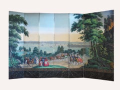 Zuber & Cie. Pantalla de principios del siglo XX "Vista de la bahía de Nueva York desde Nueva Jersey"