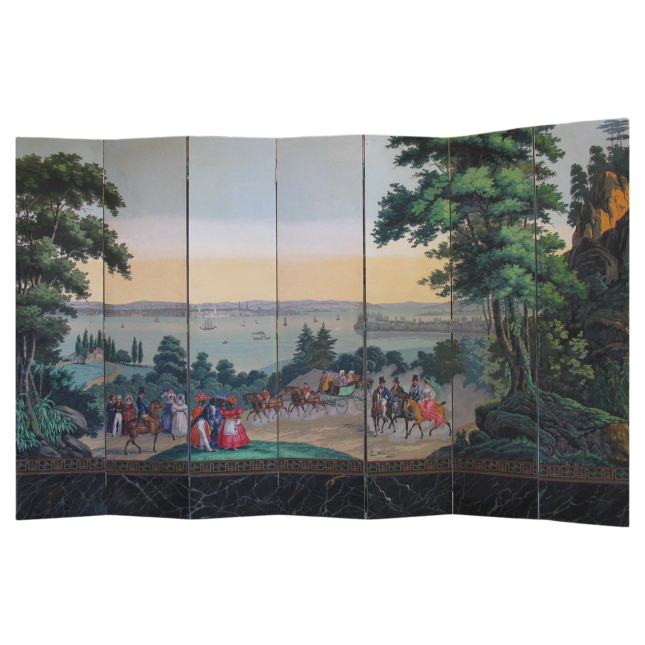 Zuber & Cie.  Écran du début du 20e siècle   "Vue de la baie de New York depuis le New Jersey" en vente