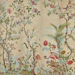 Zuber, 'Decor Chinois' Hand Wood Blocked on Grasscloth Scenic Wallpaper