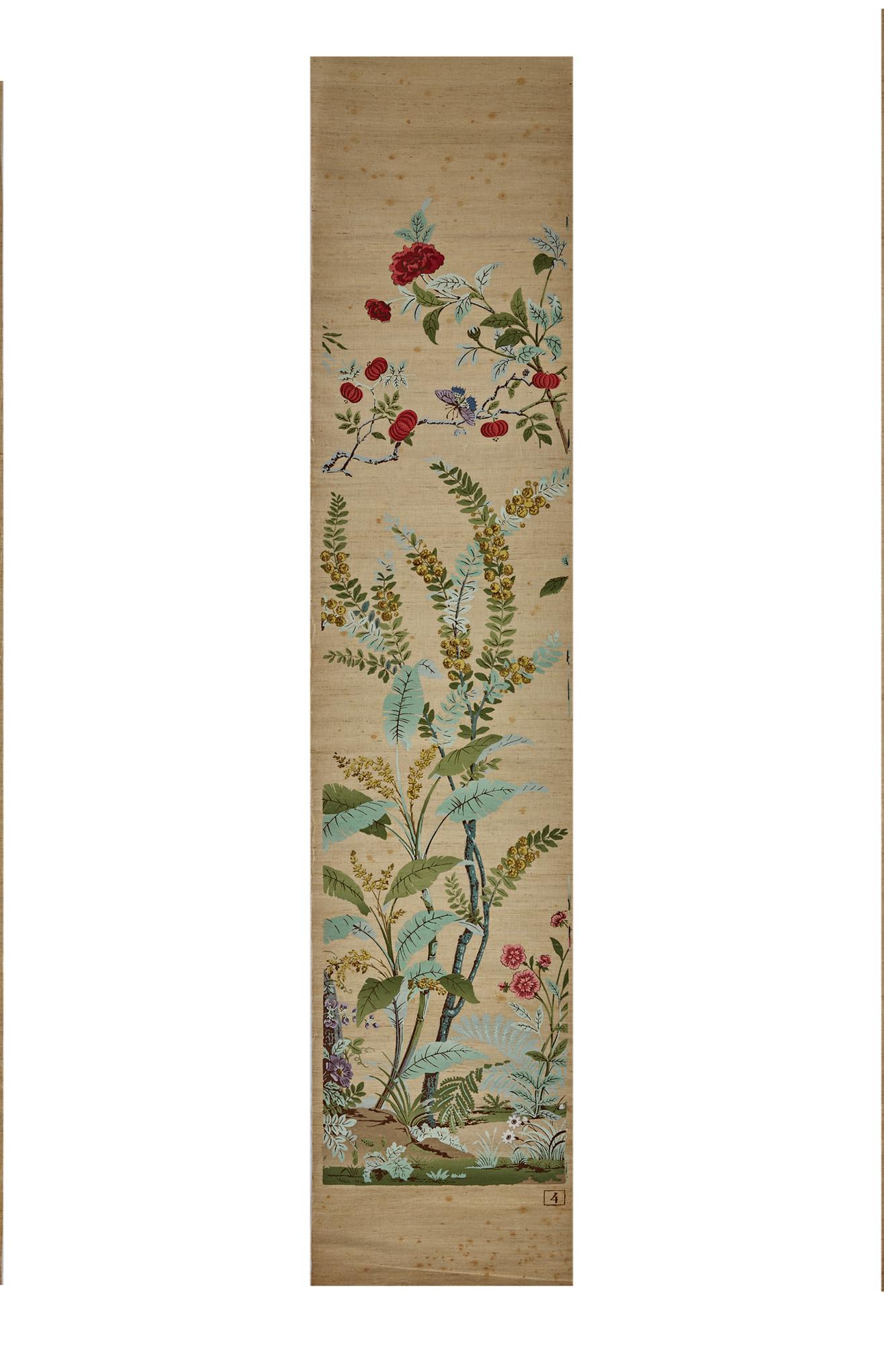 Zuber, 'Decor Chinois' Hand Wood Blocked on Grasscloth Scenic Wallpaper For Sale 2