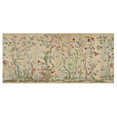 Antique Zuber, 'Decor Chinois' Hand Wood Blocked on Grasscloth Scenic Wallpaper