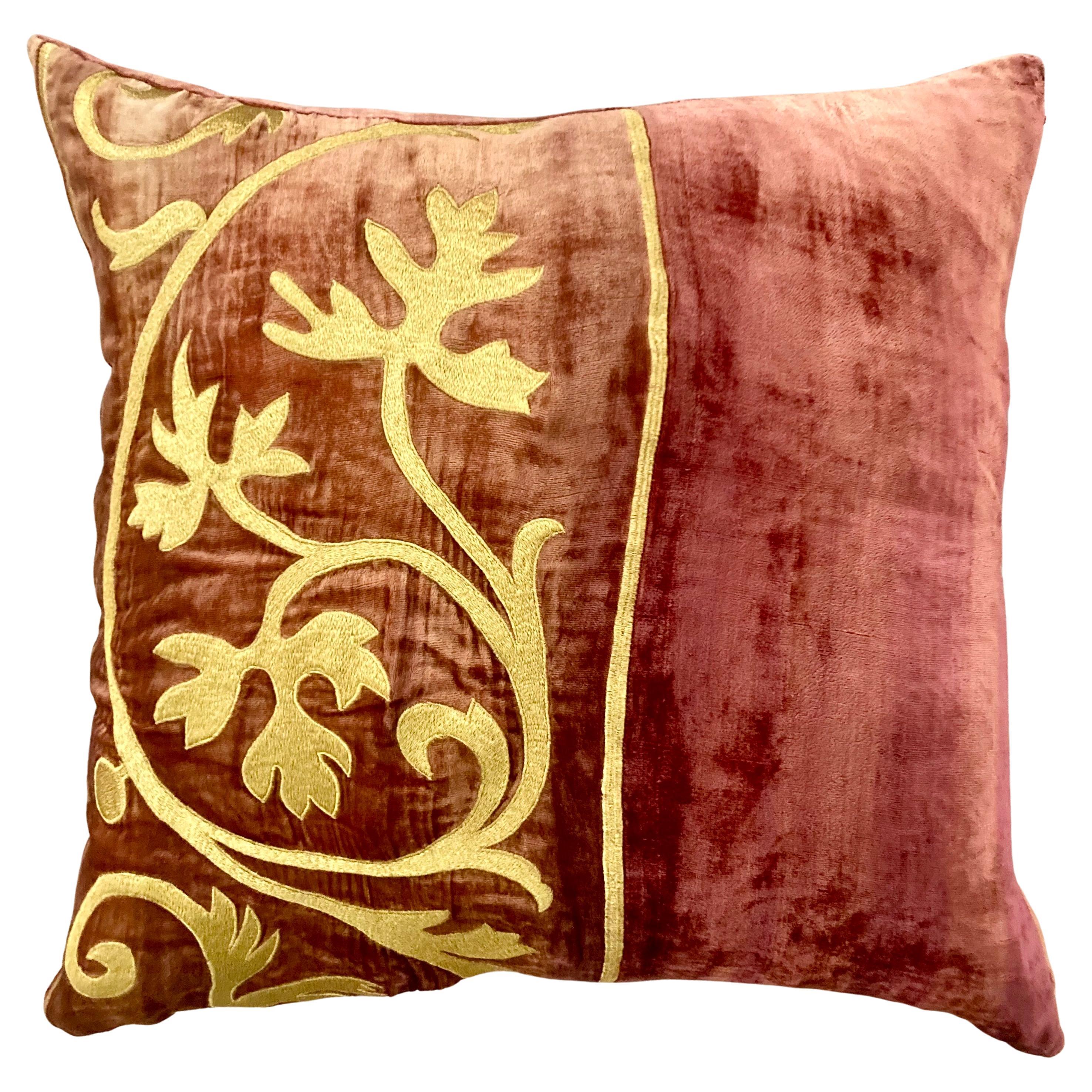 Zuber Gold Embroidery on Aged Red Velvet #6