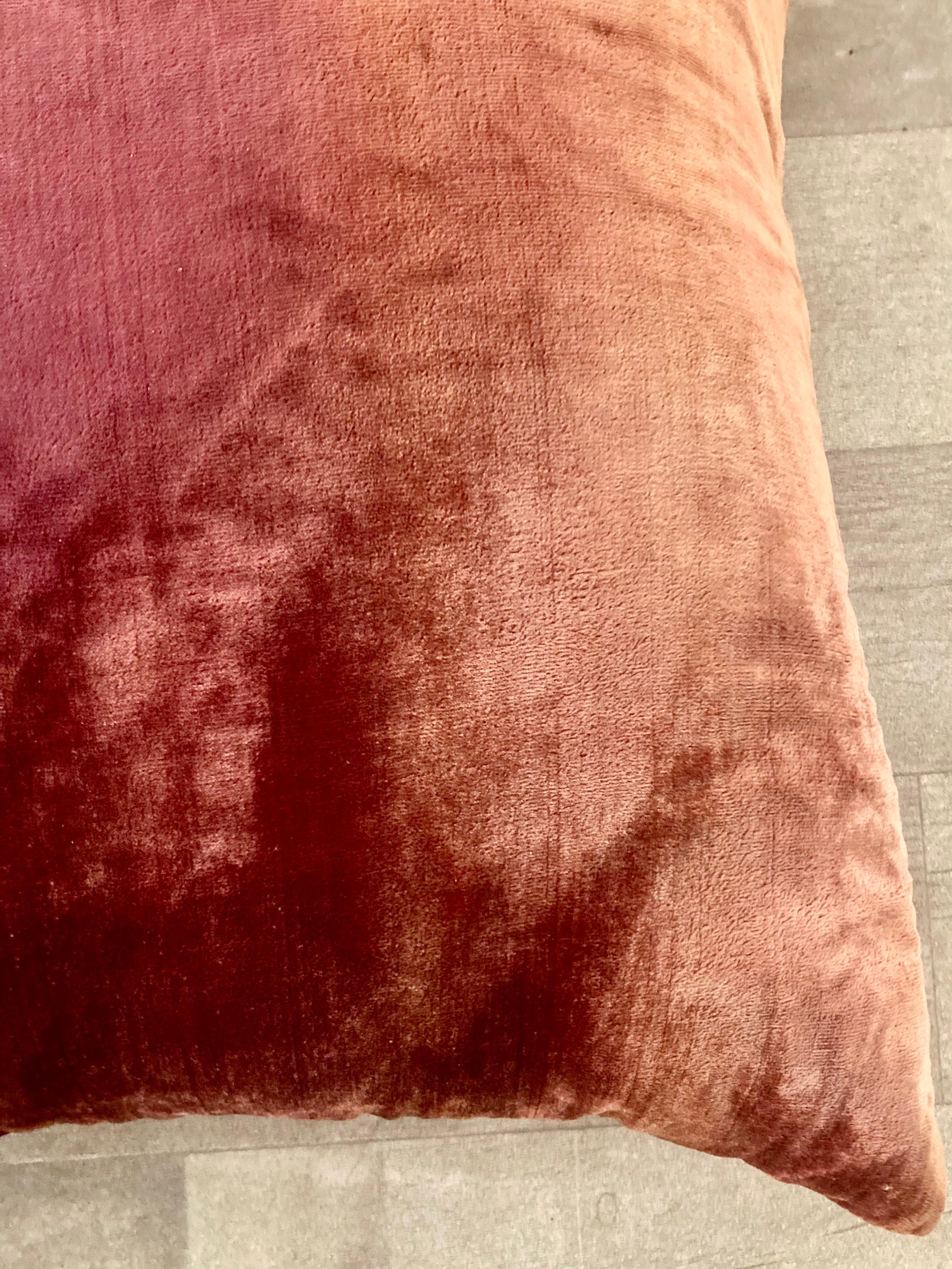Zuber Gold Embroidery on Aged Red Velvet Down Pillow #1 For Sale 4