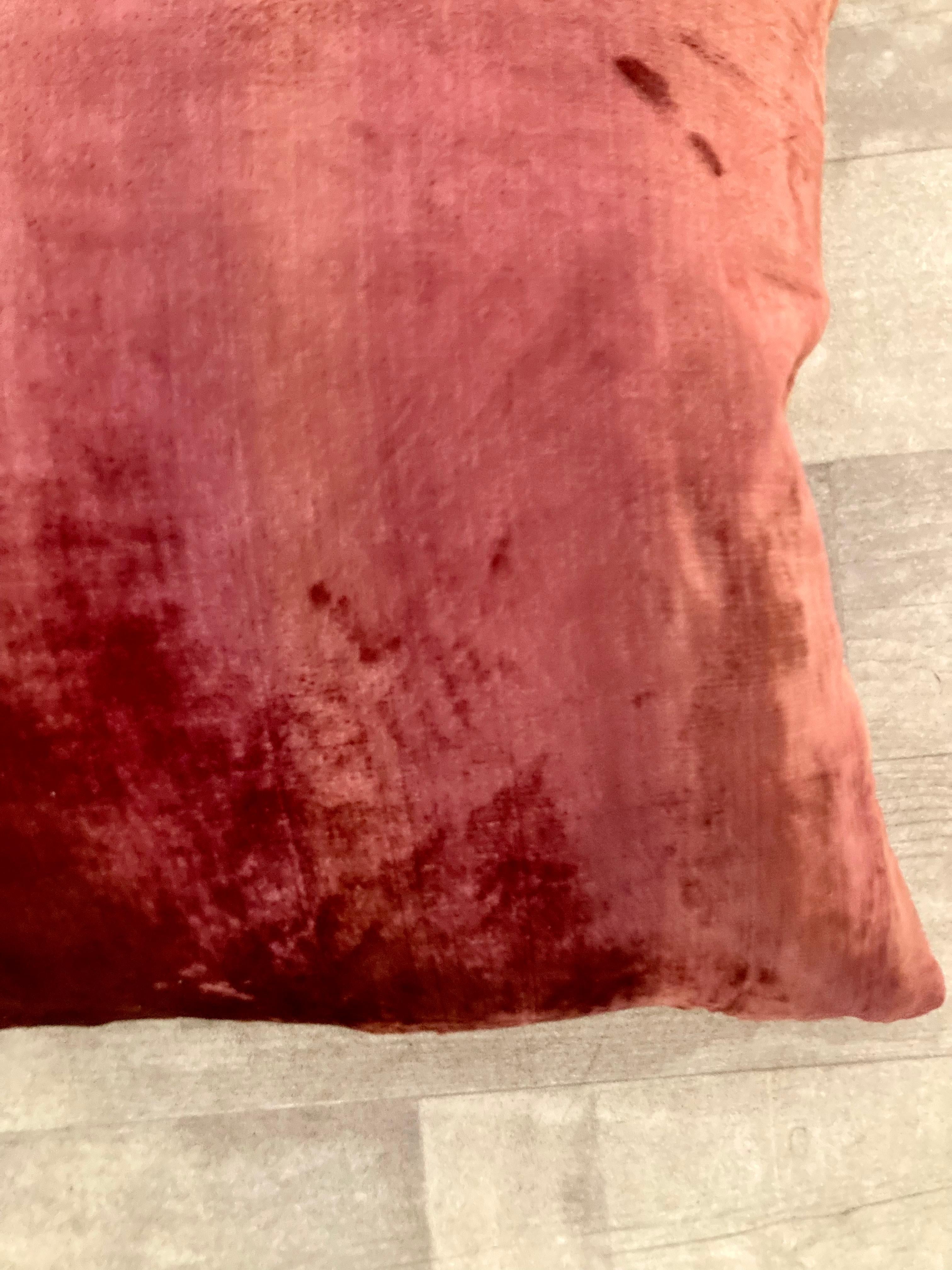 Zuber Gold Embroidery on Aged Red Velvet Down Pillow #2 For Sale 3