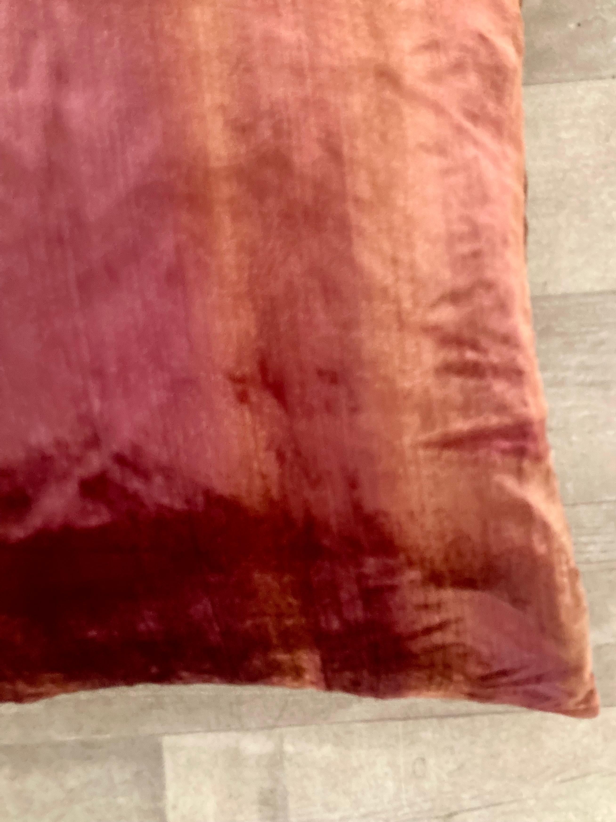 Zuber Gold Embroidery on Aged Red Velvet Down Toss Pillow #3 For Sale 3