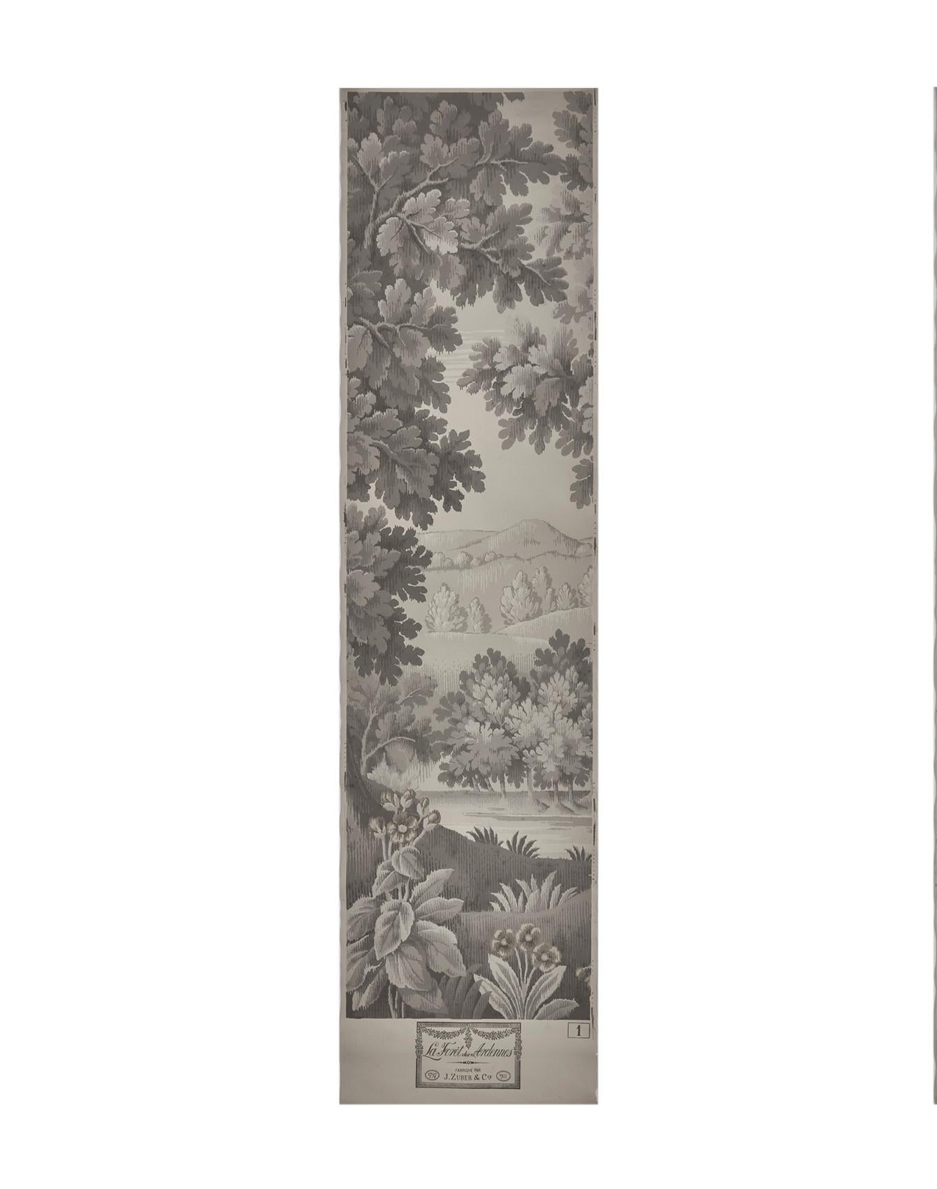 Other Zuber, 'La Foret des Ardennes' Hand Wood Blocked Scenic Wall Paper For Sale