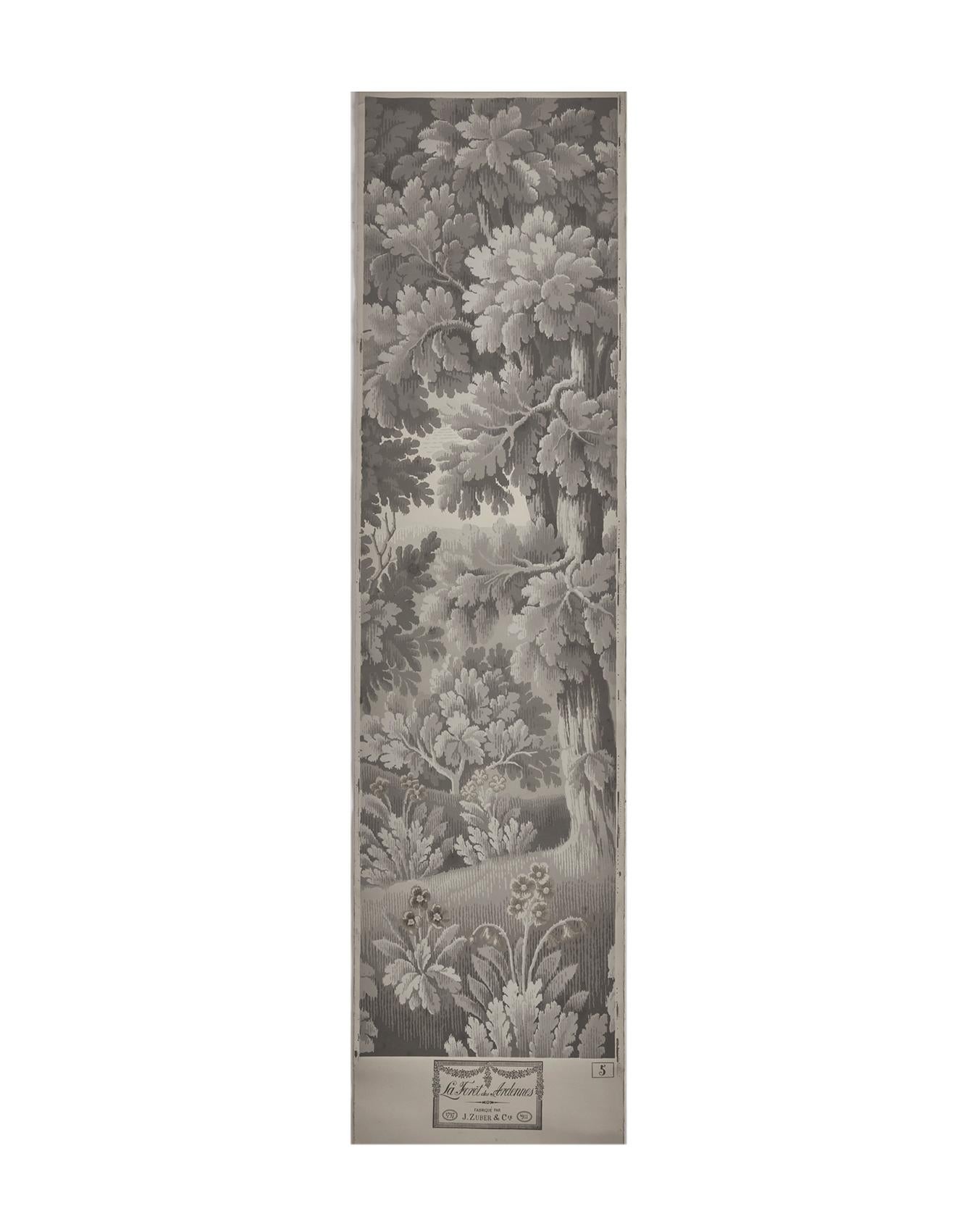 Zuber, 'La Foret des Ardennes' Hand Wood Blocked Scenic Wall Paper For Sale 1