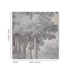 Zuber, 'Paysage Italian' Hand Wood Blocked with 1793-1913 Printer's Stamp