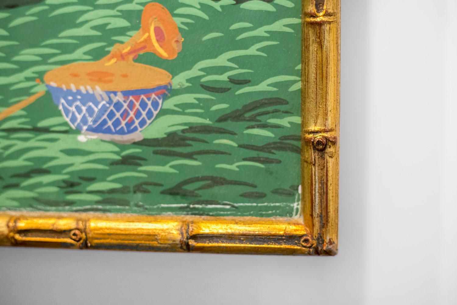 Paper Zuber, The Hindoustan, Two Large Framed Wallpaper Panels, circa 1970