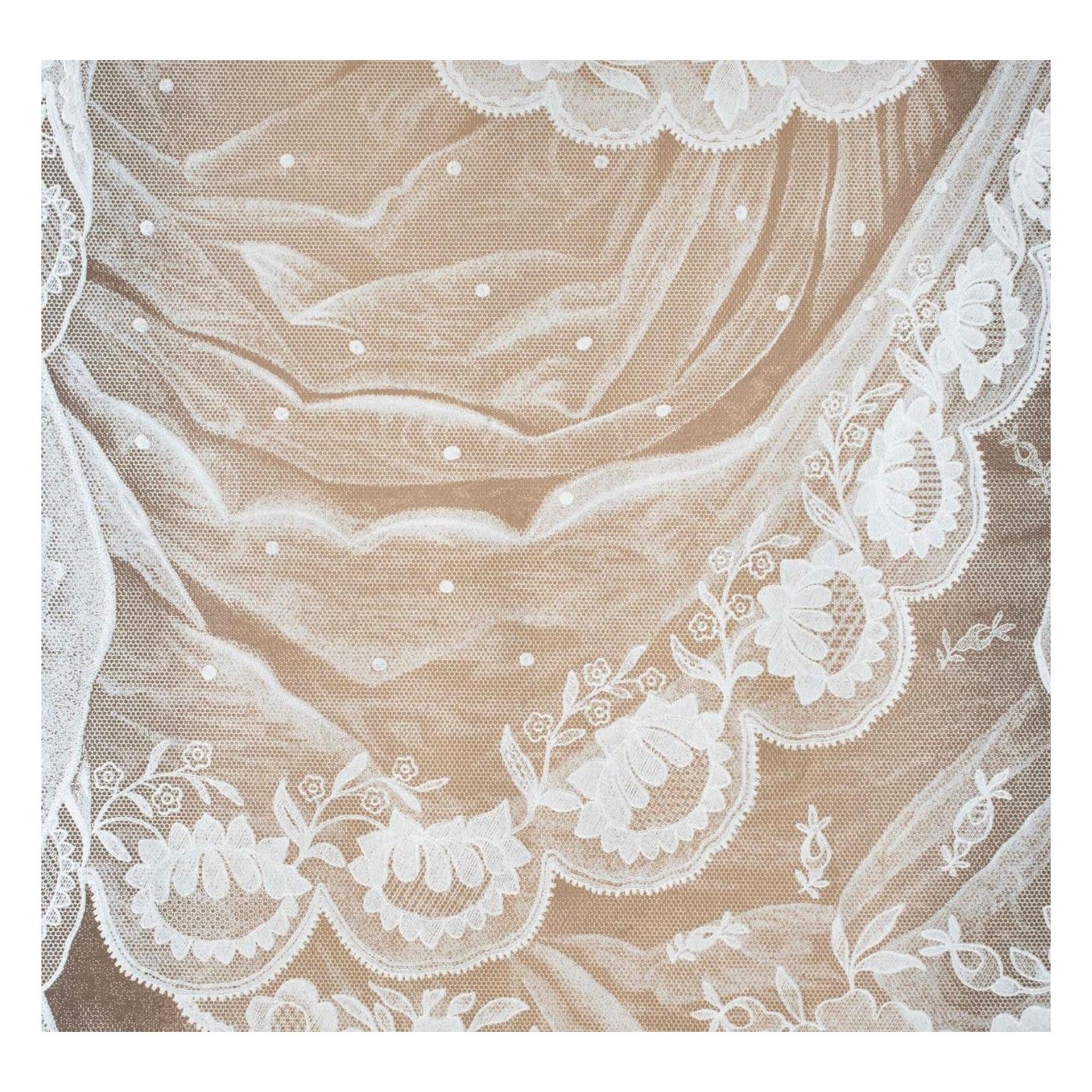 Zuber Tulle I Cantilene Color #12 Handdrucktapete, Trompe L'Oeile, Frankreich