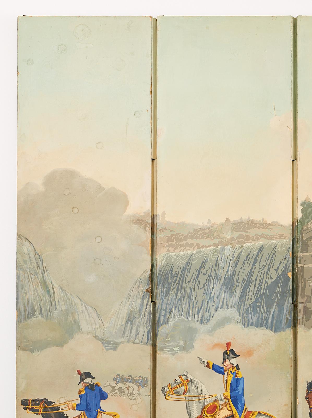 20ième siècle Zuber Wallpaper Panel Screen the War of American Independence (panneau de papier peint) en vente