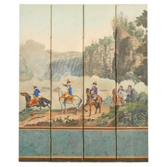 Antique Zuber Wallpaper Panel Screen the War of American Independence