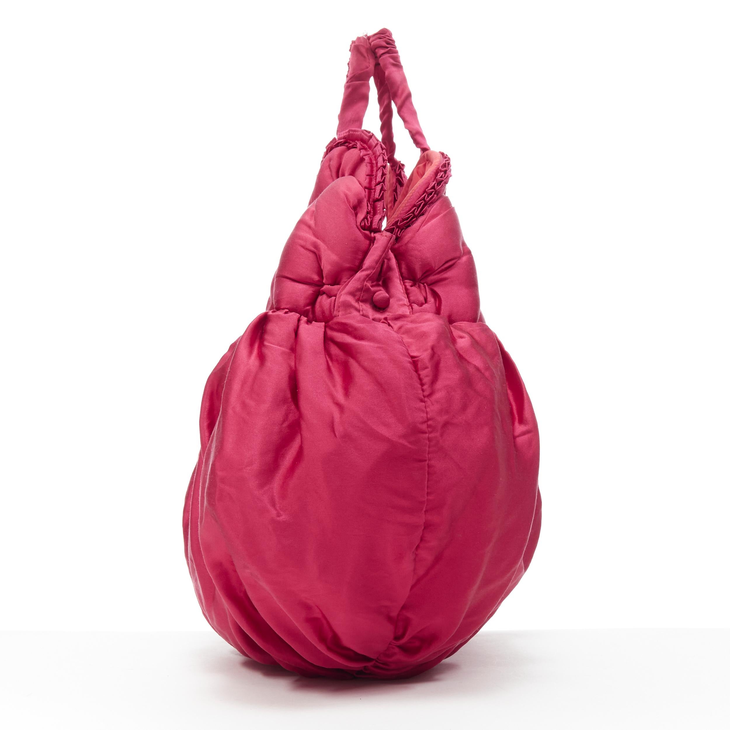 Pink ZUCCA JAPAN pink satin bustier design top handle tote bag