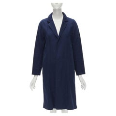 ZUCCA navy blau Baumwolle Leinen grün Reißverschluss über Mantel S