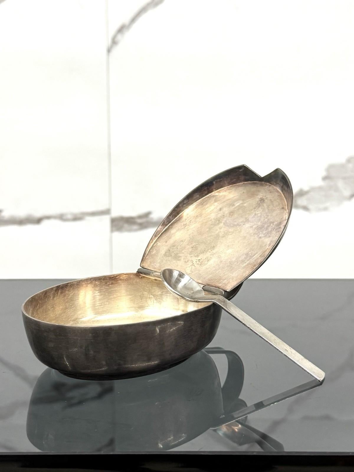 Art Déco Zuccheriera di Gio Ponti per F.lli Calderoni 1930's Alpacca argentata Art Dèco in vendita