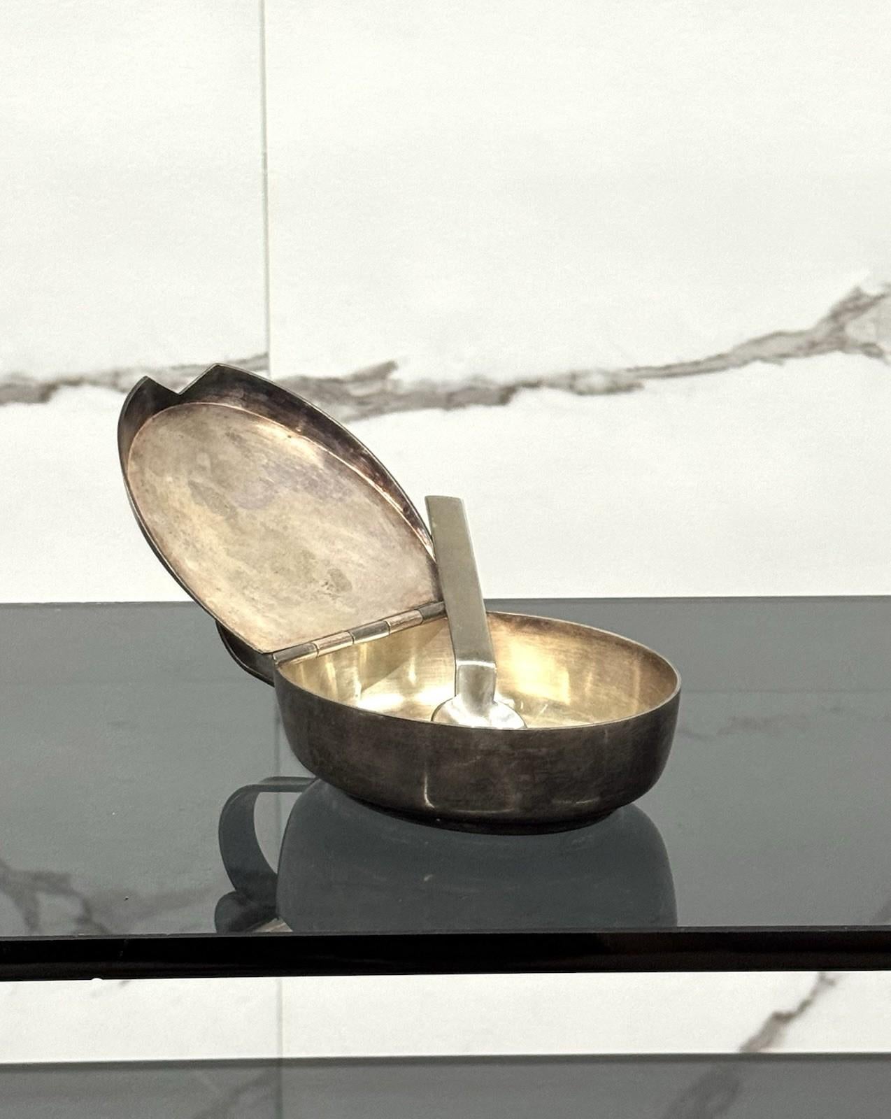 Argento Zuccheriera di Gio Ponti per F.lli Calderoni 1930's Alpacca argentata Art Dèco in vendita