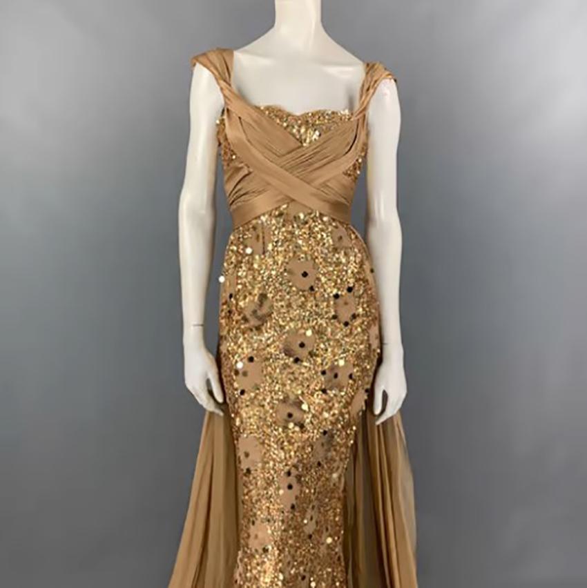 beige gold dress