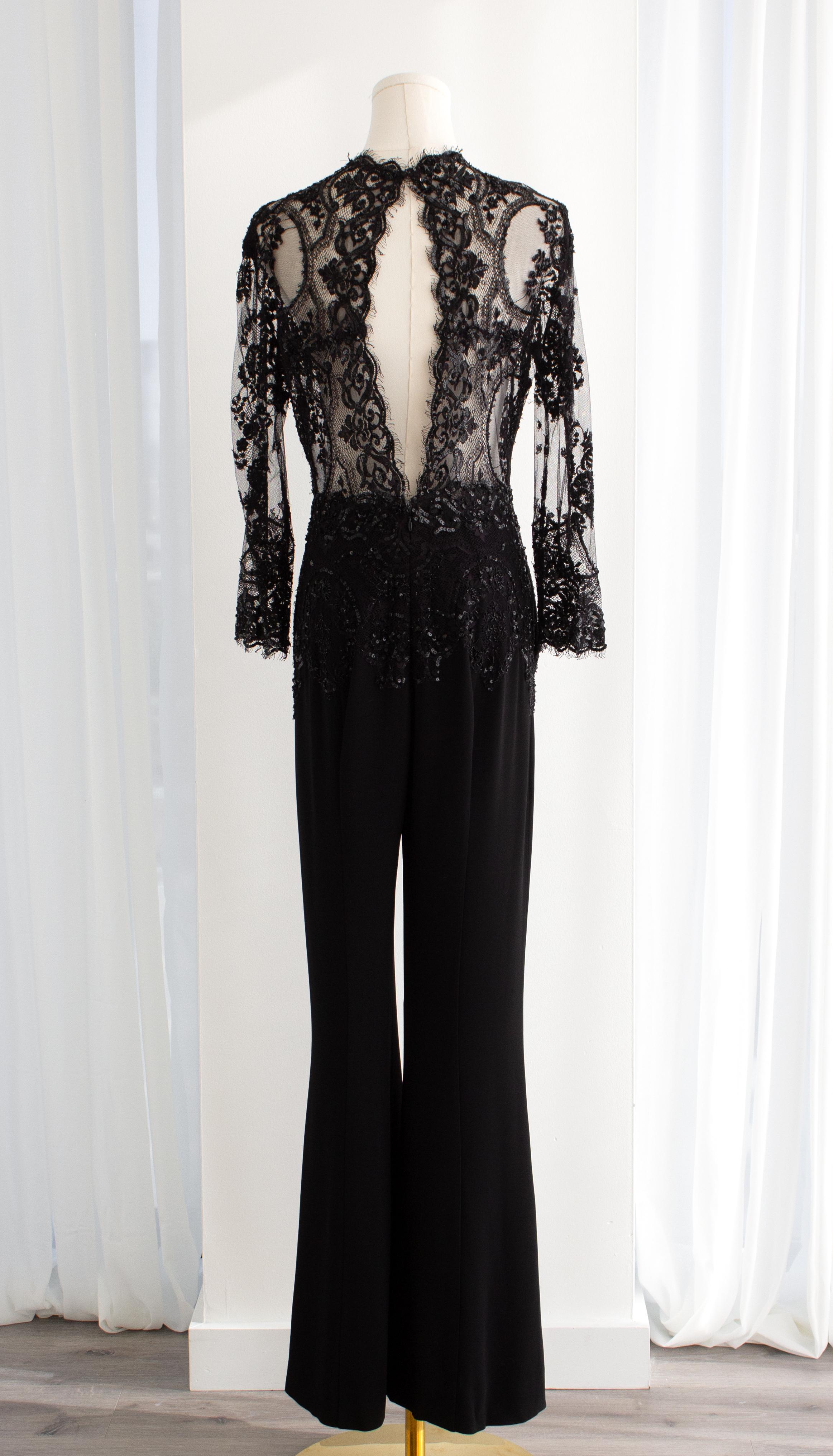 Zuhair Murad - Combinaison noire ornée de dentelle 6
