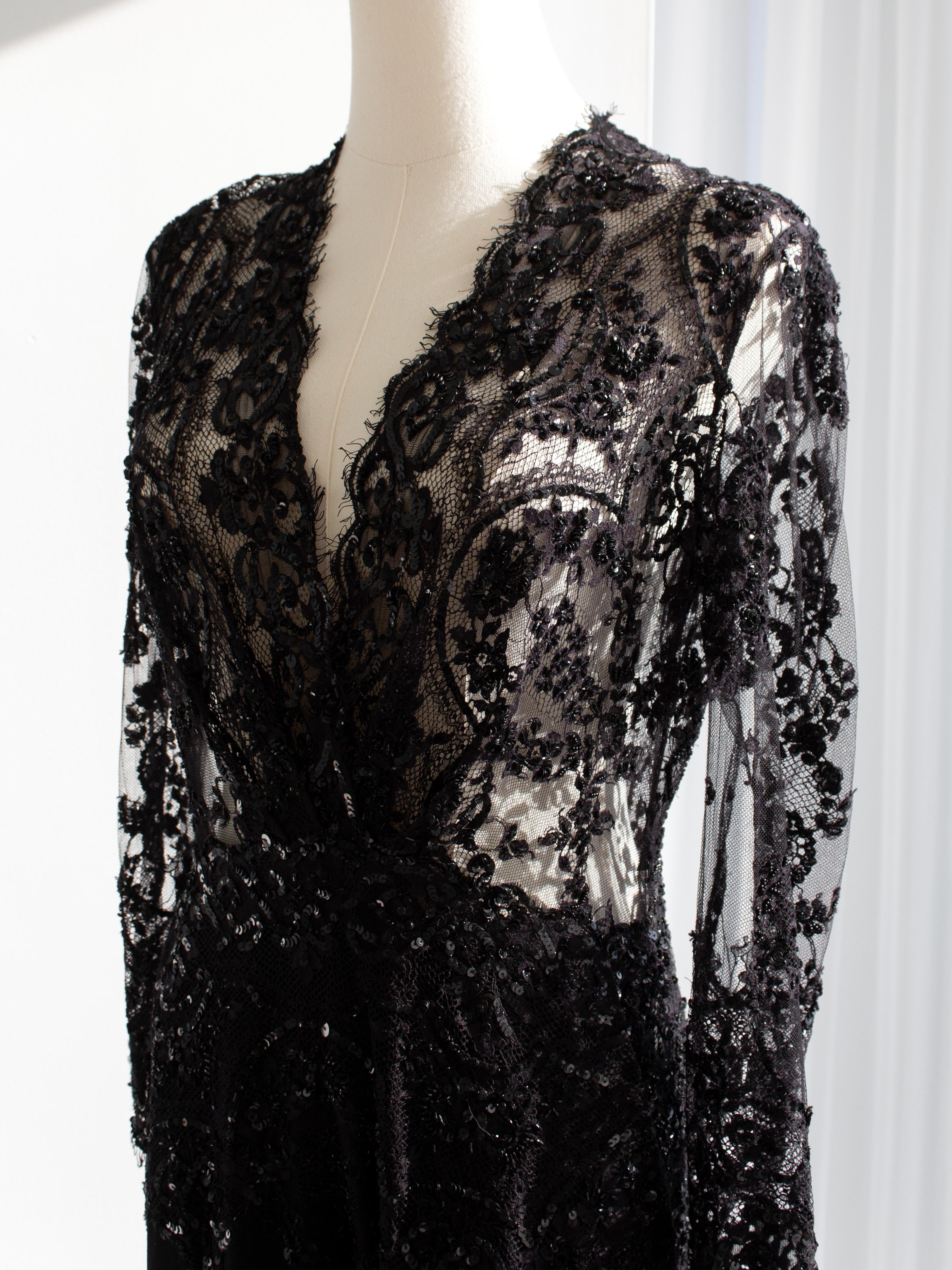 Zuhair Murad - Combinaison noire ornée de dentelle 7
