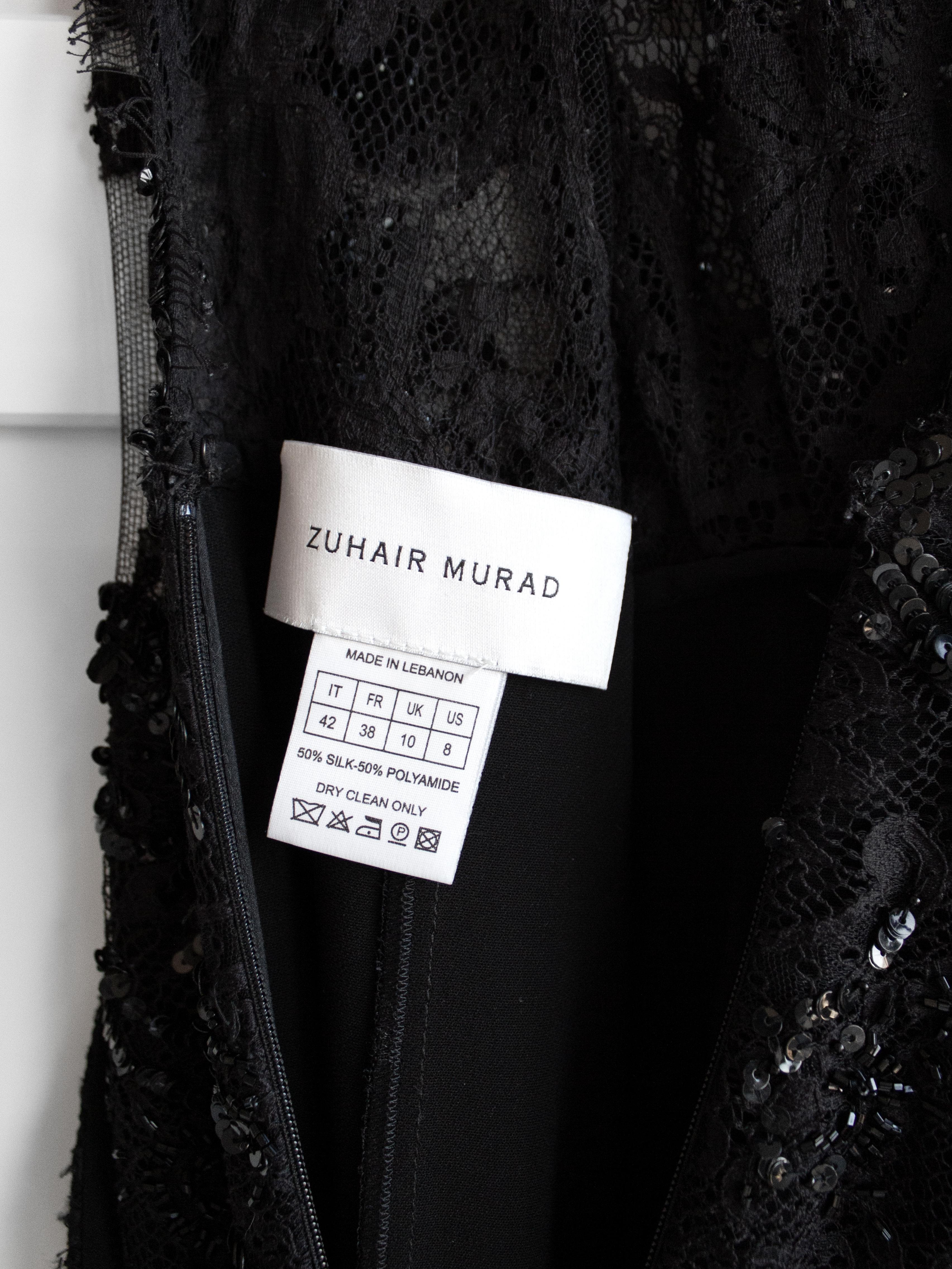 Zuhair Murad Black Lace Embellished Jumpsuit For Sale 7