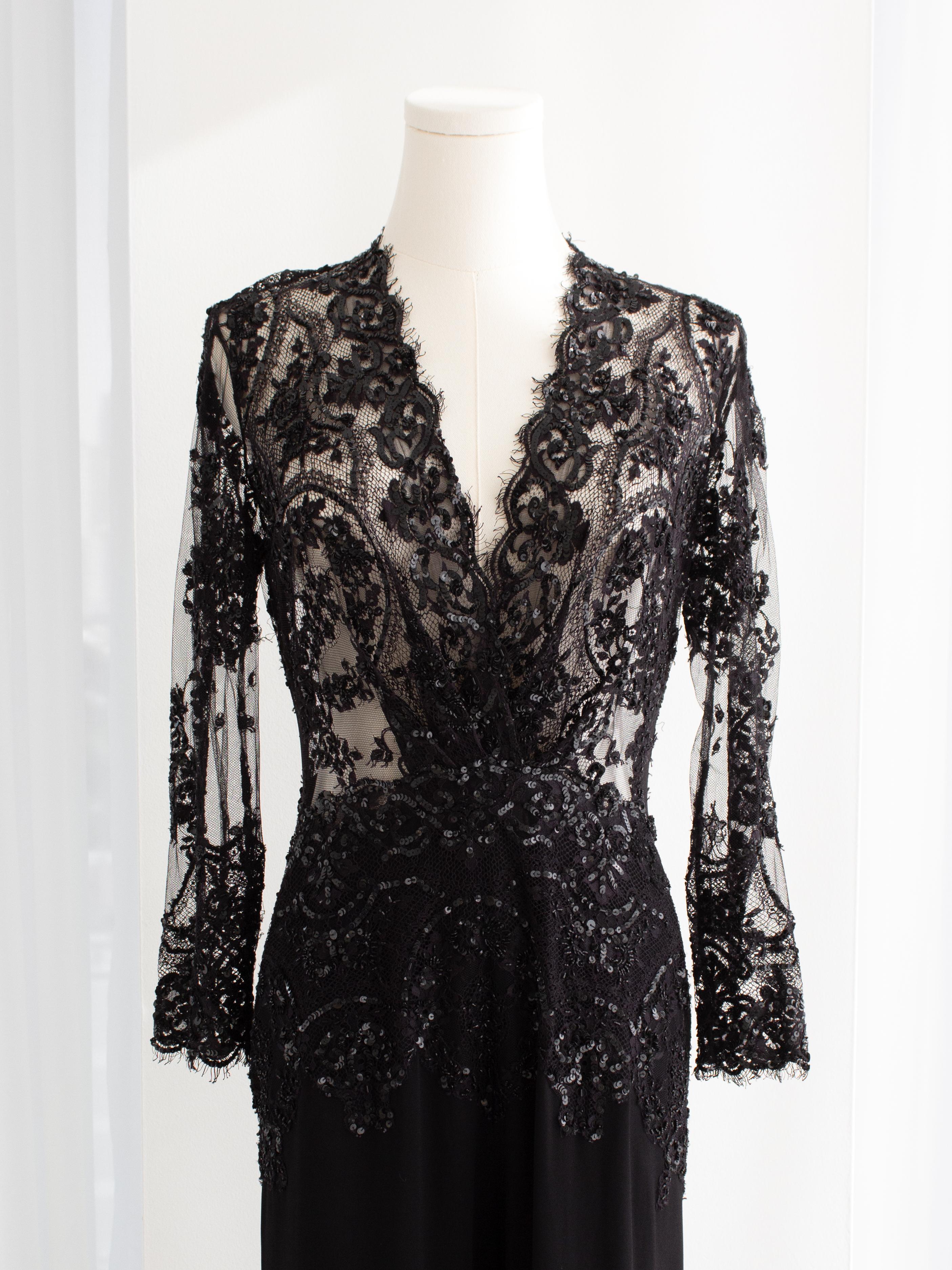 Zuhair Murad - Combinaison noire ornée de dentelle 4