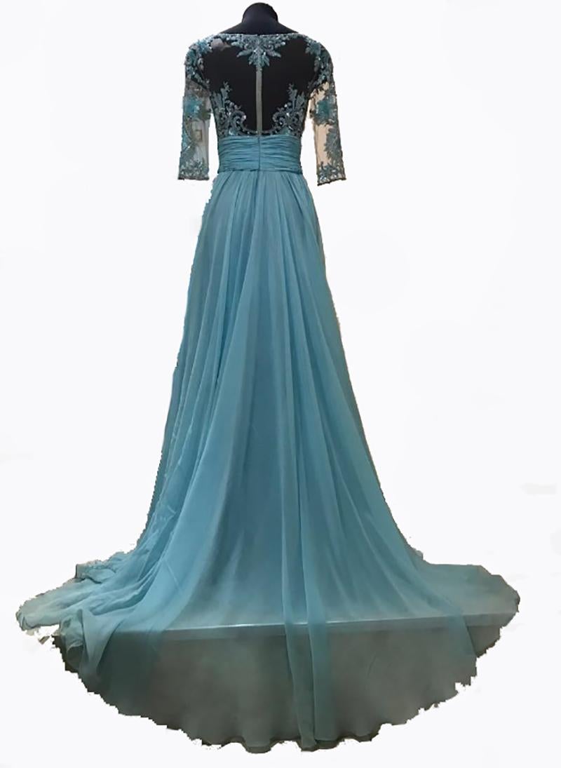 blue silk gowns