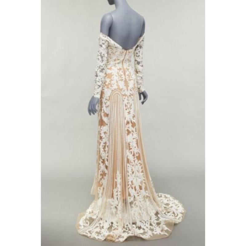 Zuhair Murad Bridal 2015 Abito da sposa bianco impreziosito da perle IT36 XXS in vendita 1