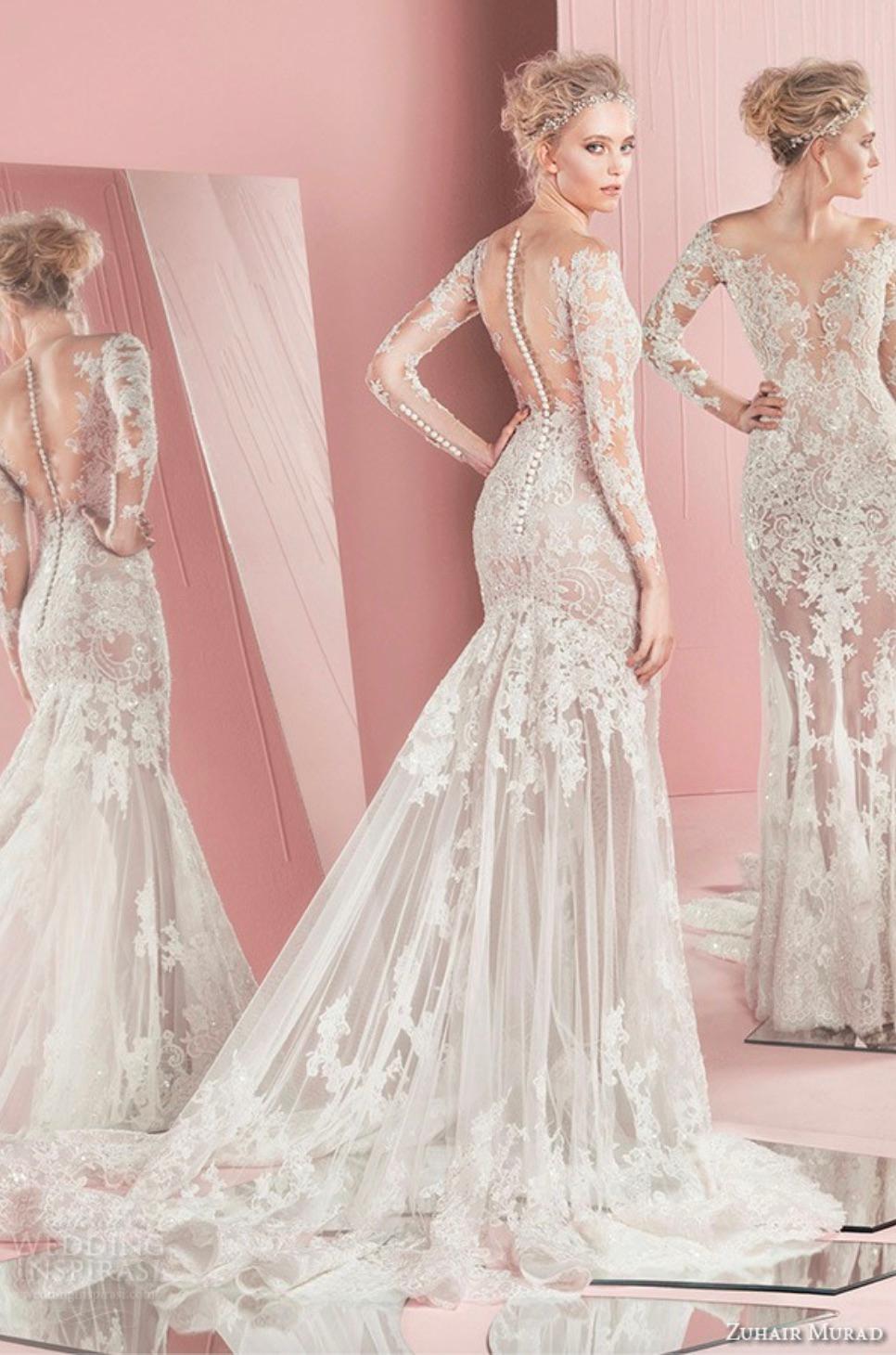 Zuhair Murad Bridal S/S 2016 Patricia White Lace Embellished Wedding Gown Dress For Sale 1