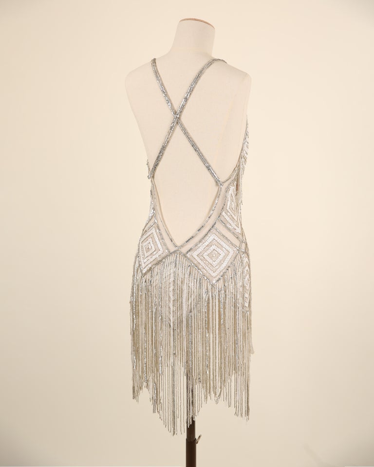 Zuhair Murad Couture white silver gold beaded sequin mini wedding backless  dress For Sale at 1stDibs | zuhair murad bag