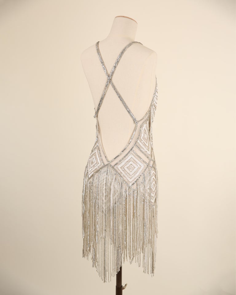 backless flapper dress 1920s Sequined Backless Halter Dress