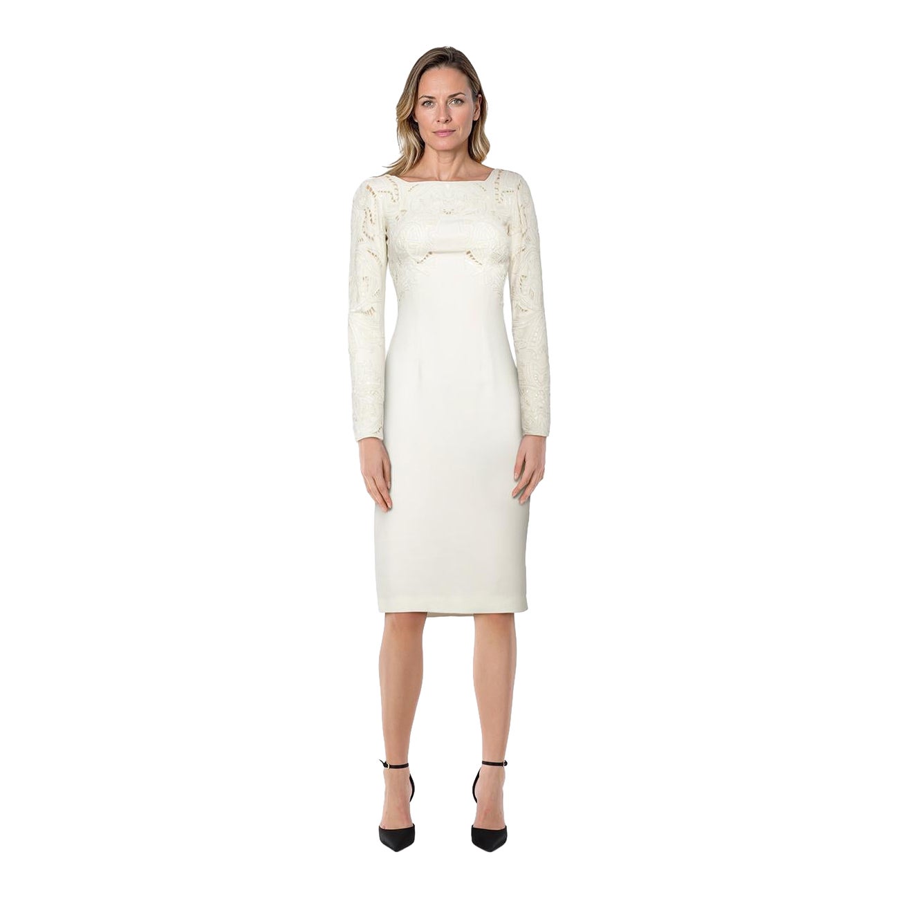 Zuhair Murad Ecru Sequin Cut Out Detail Dress Size M