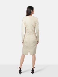 Zuhair Murad Vestido Embellecedor de Lentejuelas Crudo Talla M