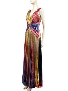 Zuhair Murad Fall 2022 Look 26 maxi lame pleated multicolor dress