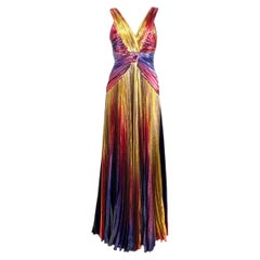 Zuhair Murad Fall 2022 Look 26 maxi lame pleated multicolor dress