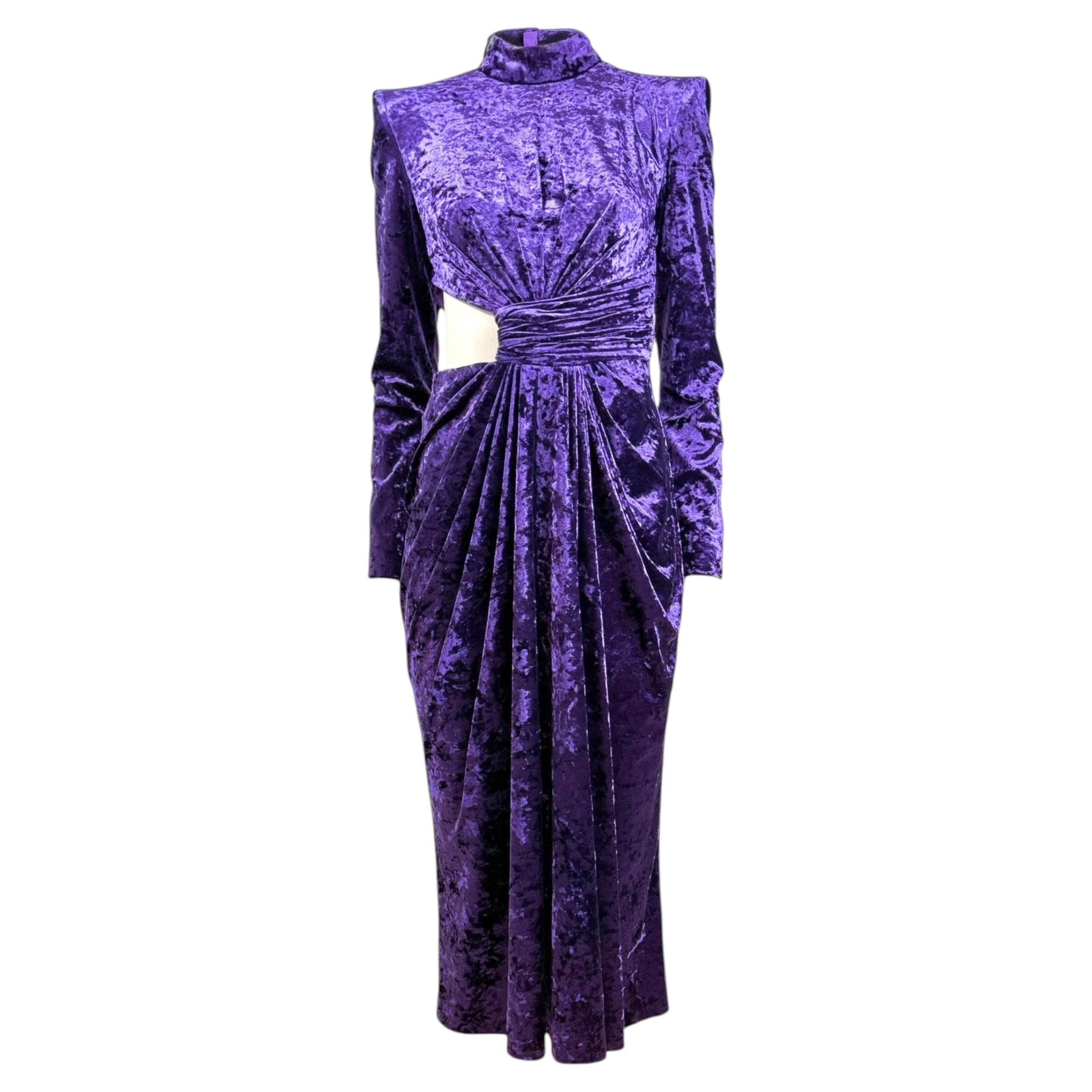 Zuhair Murad Fall 2023 purple velvet dress