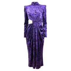 Zuhair Murad Fall 2023 purple velvet dress