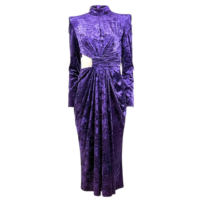 purple velvet wrap dress Dormer Velvet Dress