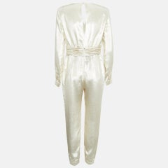Zuhair Murad Gold Silk Blend Lamé Jumpsuit M
