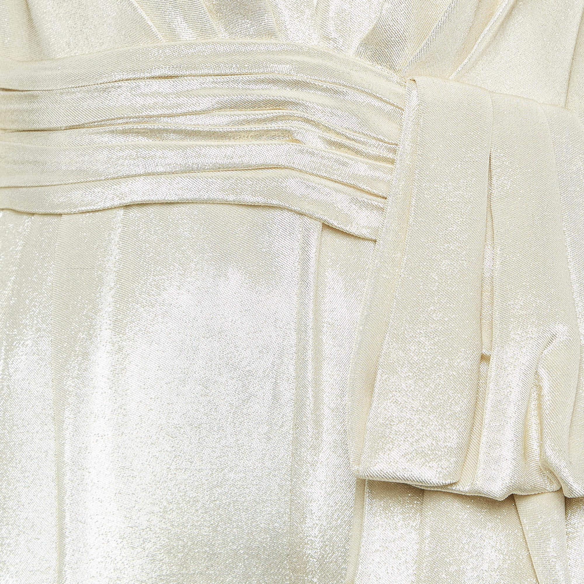Oro Zuhair Murad Tuta in Lamé misto seta oro M in vendita