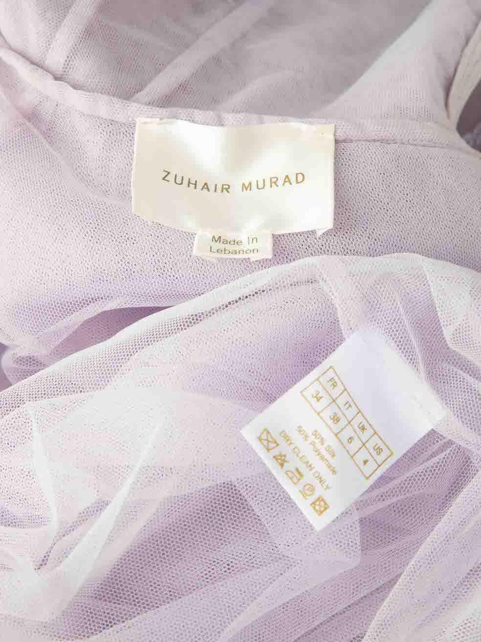 Zuhair Murad Lilac Embellished Bodice Midi Gown Size XS For Sale 2