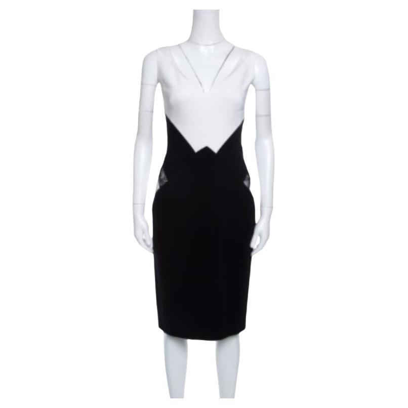 Zuhair Murad Abito senza maniche con inserto in pizzo monocromatico S in vendita