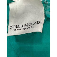 Zuhair Murad Silk Maxi Evening Gown Emerald Green IT 42