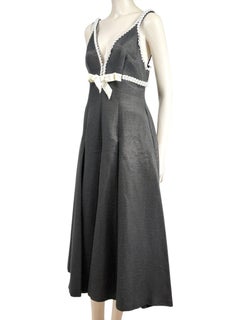 Zuhair Murad Spring 2024 black dress white pearls
