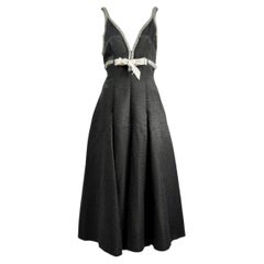 Zuhair Murad Spring 2024 black dress white pearls