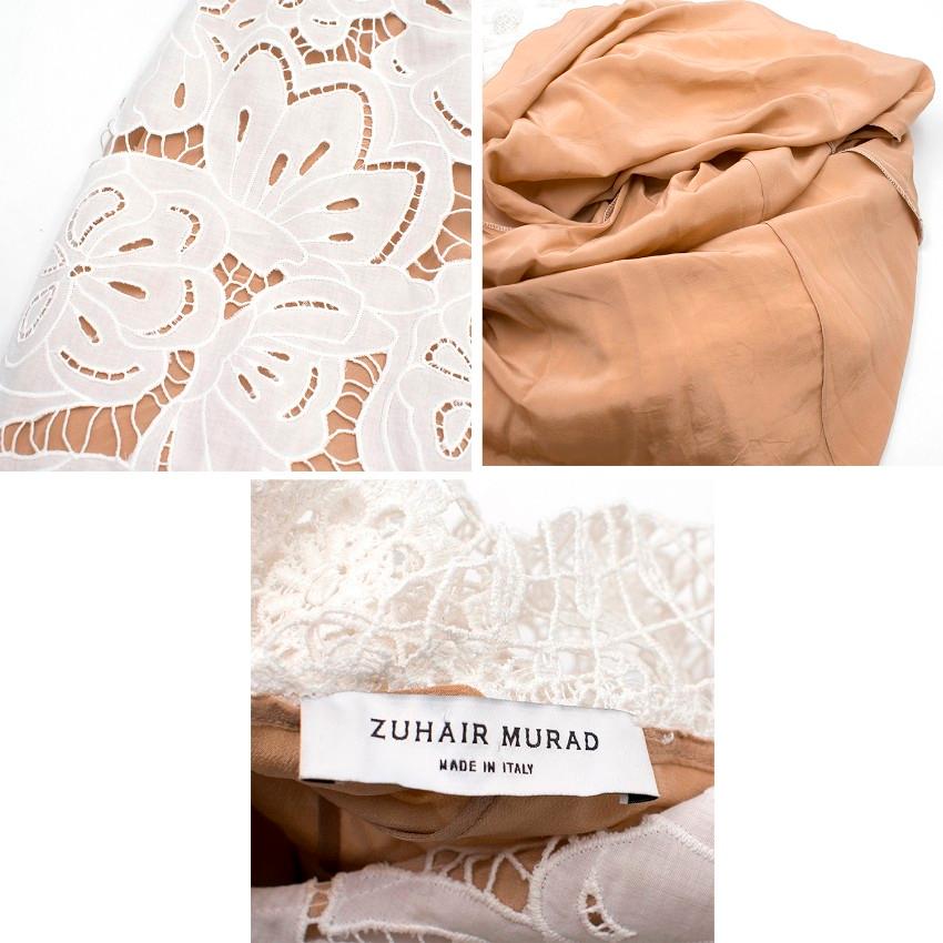 Zuhair Murad White Dropped Waist Dress - Size XS For Sale 6